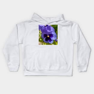 Blue Pansy Photo Kids Hoodie